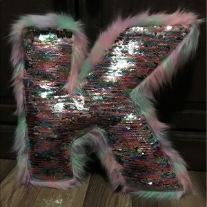 Justice Flip Sequin Letter “K” Pillow